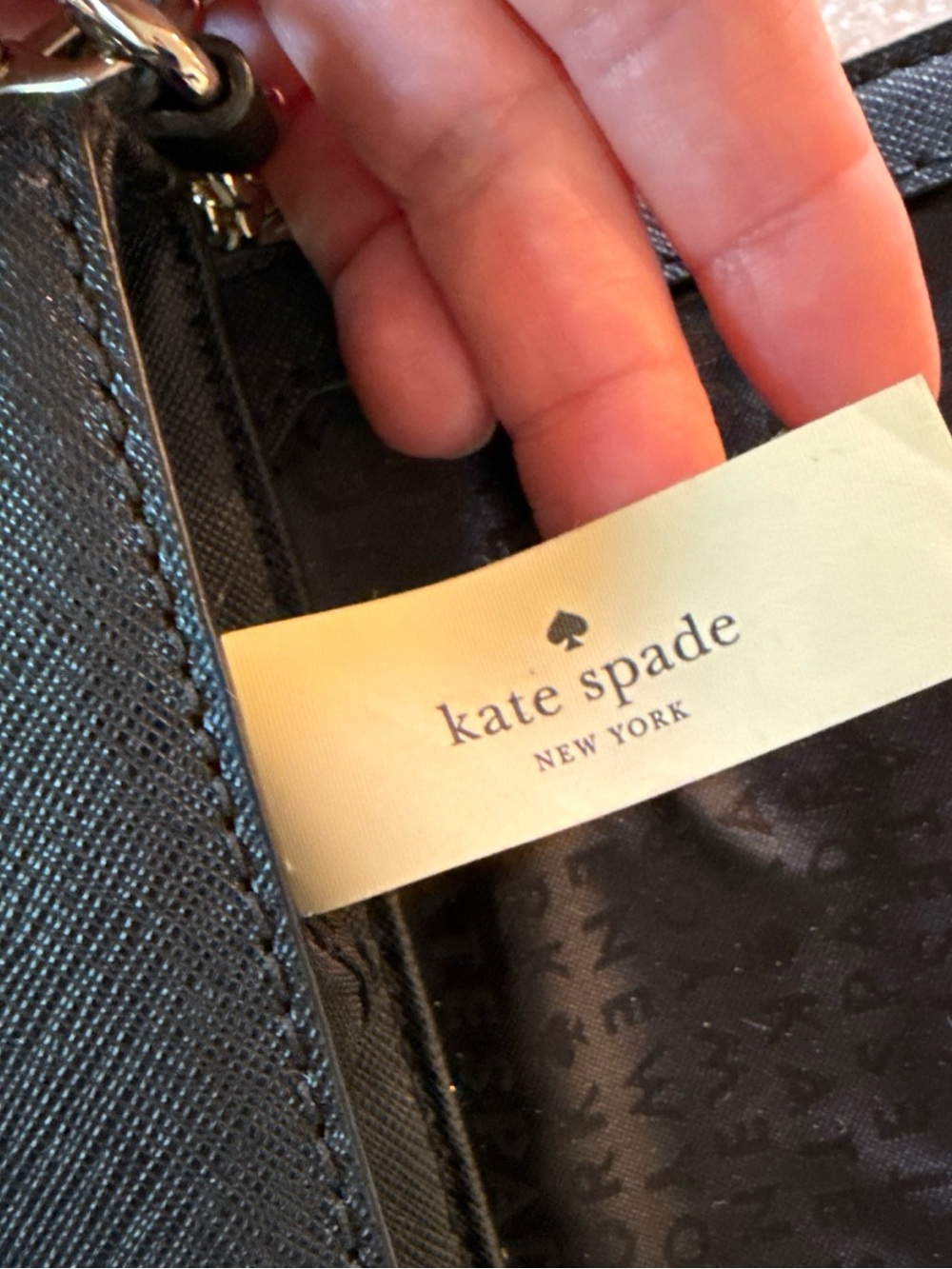 kate spade Black Saffiano Leather Crossbody with Gold Chain - Picture 13 of 13